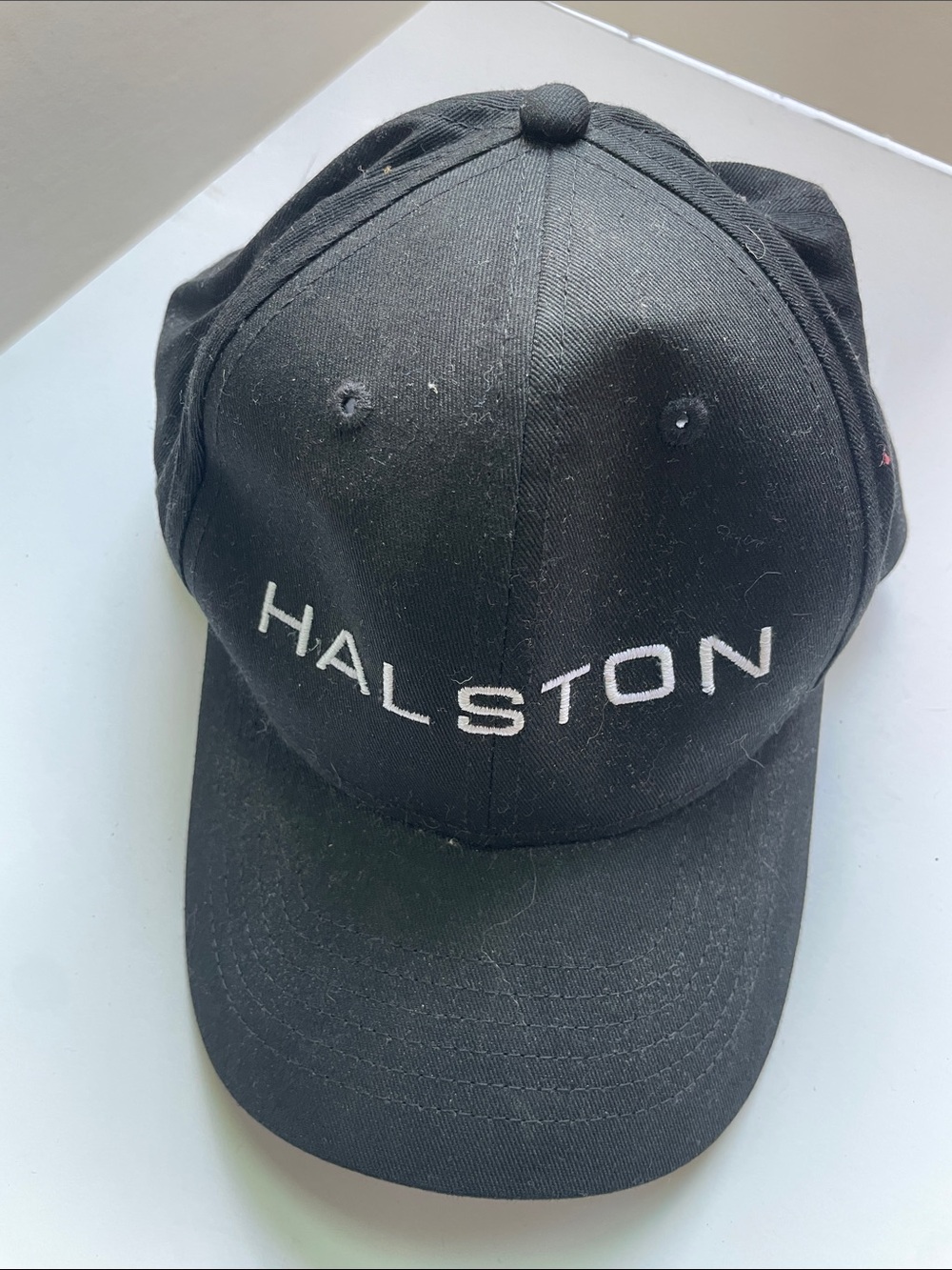 Halston Fil Crew Panavision Black Embroidered Logo Baseball Cap